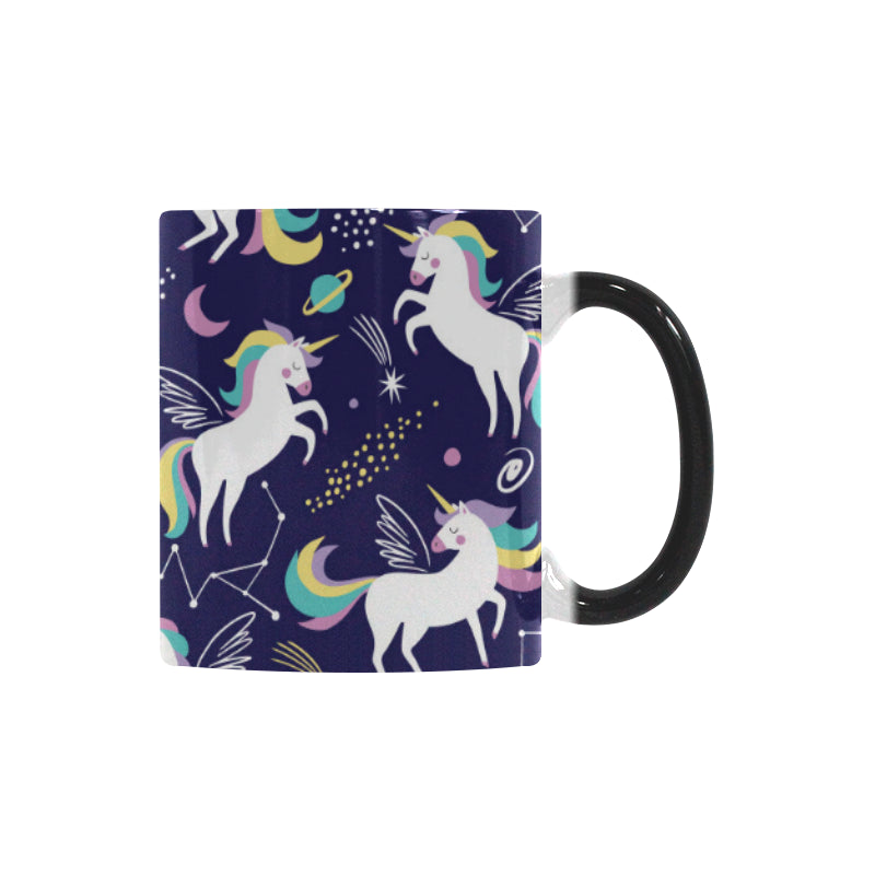 Hand drawn cute unicorn star planet Morphing Mug Heat Changing Mug