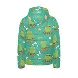 Cute frog dragonfly design pattern Kids' Boys' Girls' Padded Hooded Jacket