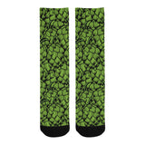 Green hop pattern Crew Socks