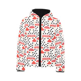 Red mushroom dot pattern Kids' Boys' Girls' Padded Hooded Jacket