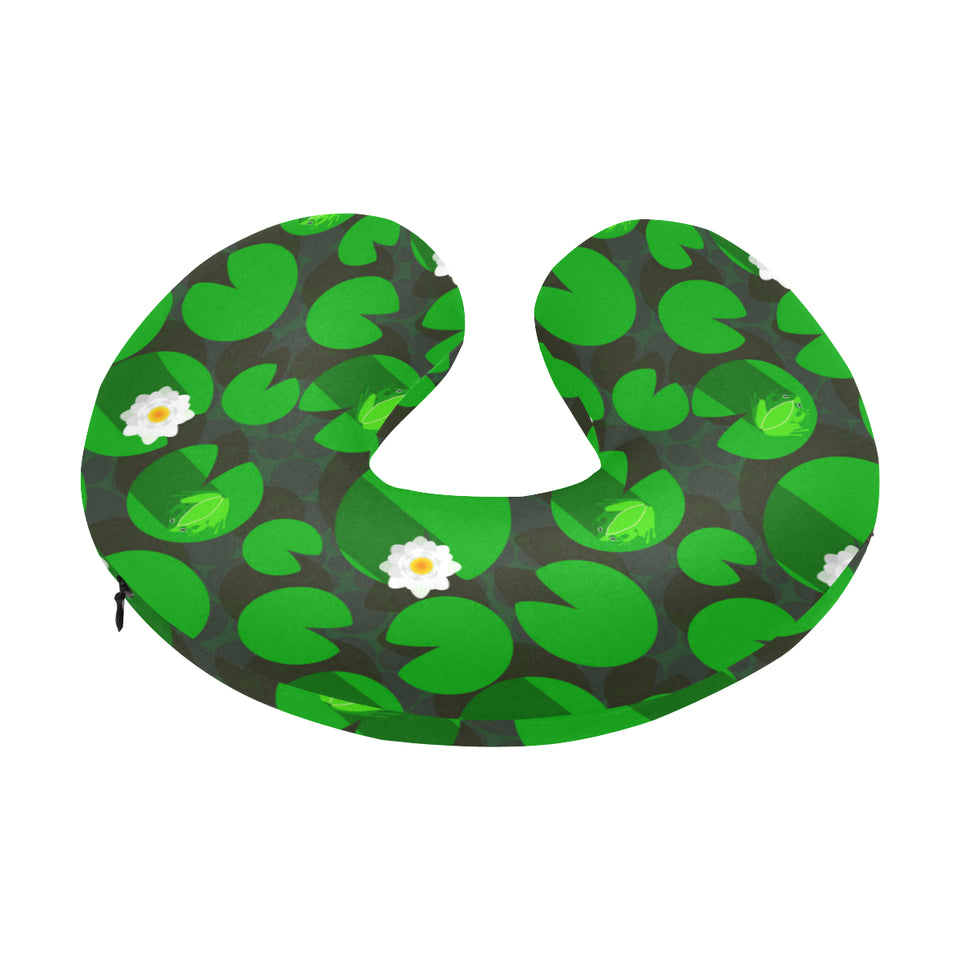 Frog waterlily pattern U-Shaped Travel Neck Pillow