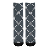 nautical steering wheel rope pattern Crew Socks