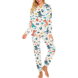 Cute Crocodile Pattern Women's All Over Print Pajama Set
