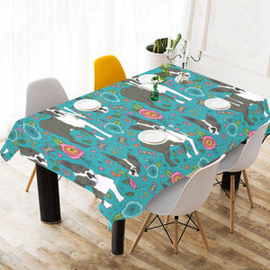 Boston terrier beautiful flower pattern Tablecloth