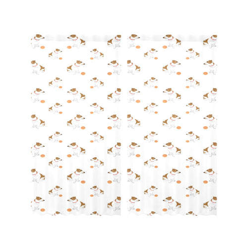 Jack Russel Pattern Print Design 05 Gauze Curtain