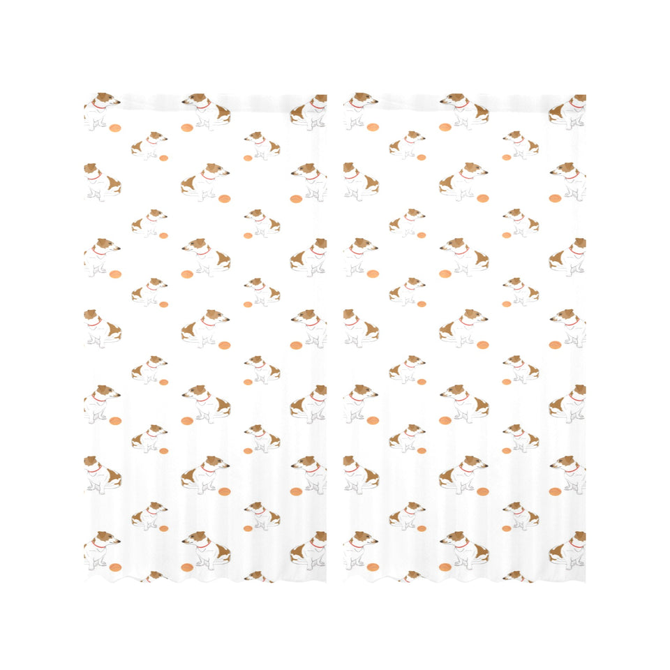 Jack Russel Pattern Print Design 05 Gauze Curtain
