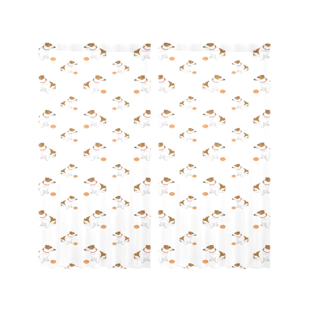 Jack Russel Pattern Print Design 05 Gauze Curtain