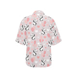 Cute panda ballon heart pattern Women's All Over Print Hawaiian Shirt
