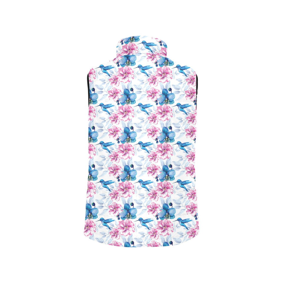 Hummingbird Pattern Print Design 02 Men's Padded Vest