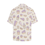 Cakes pies tarts muffins and eclairs purple bluebe Men's All Over Print Hawaiian Shirt