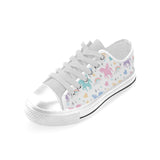 colorful unicorn rainbow heart pattern Men's Low Top Shoes White