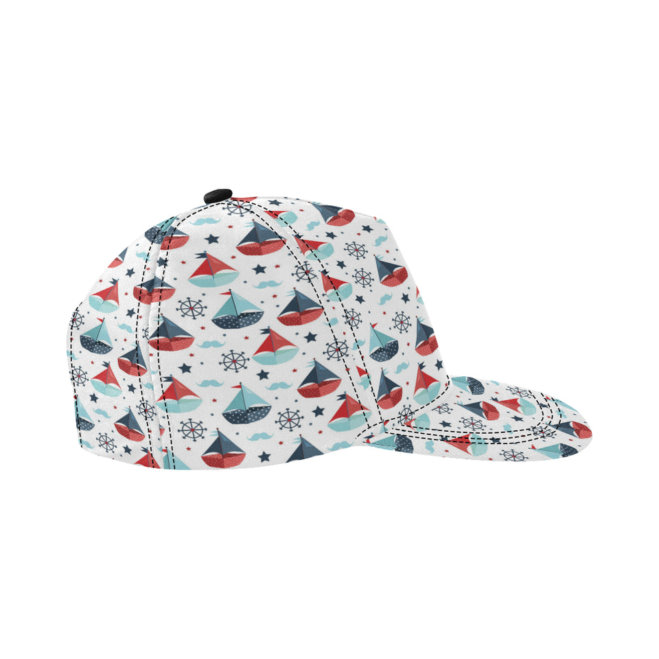 Cute color paper sailboat pattern All Over Print Snapback Cap