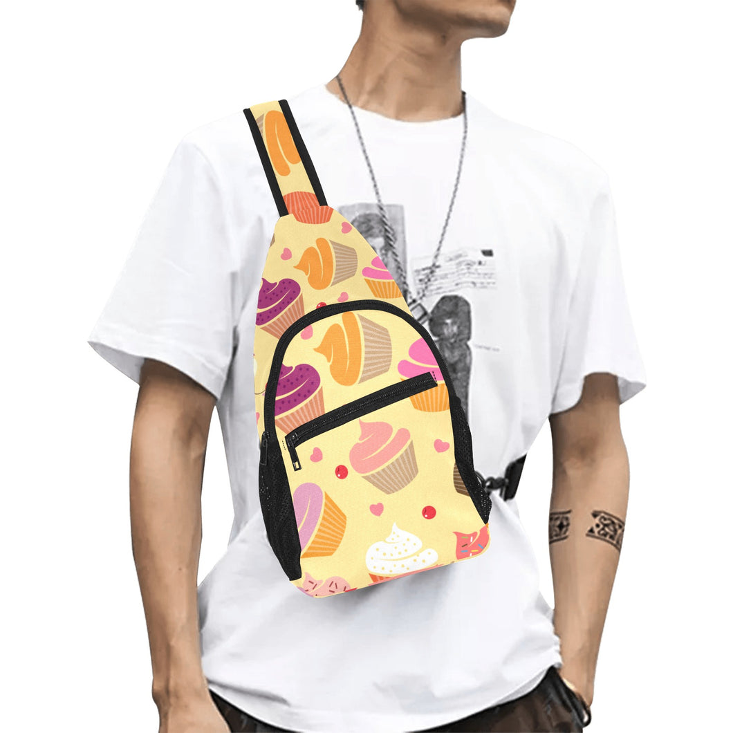 cake cupcake heart cherry pattern All Over Print Chest Bag