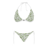 Hand drawn sketch style green Chili peppers patter Sexy Bikinis Two-Piece Swimsuits