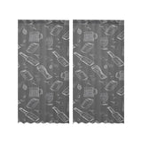 Beer hand drawn pattern Gauze Curtain