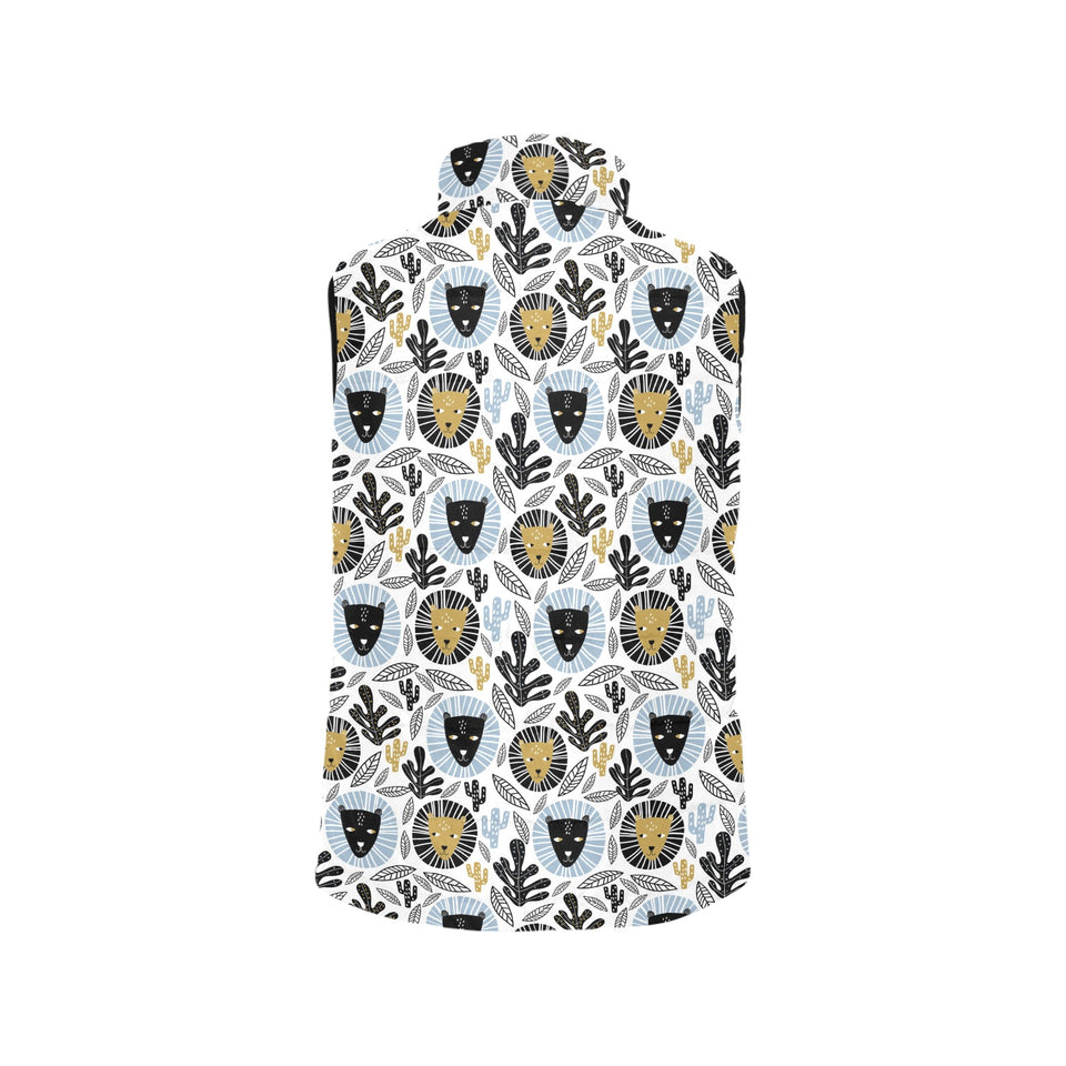 Lion Pattern Print Design 05 Women's Padded Vest