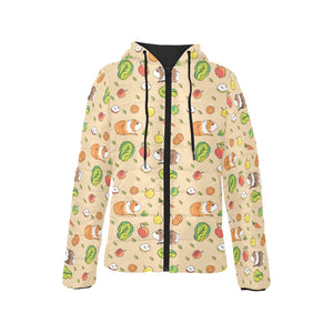 Guinea Pig Pattern Print Design 05 Women's Padded Hooded Jacket
