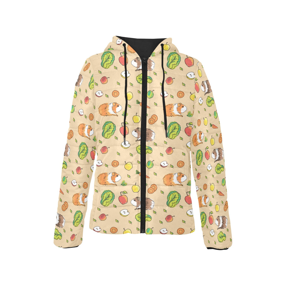 Guinea Pig Pattern Print Design 05 Women's Padded Hooded Jacket