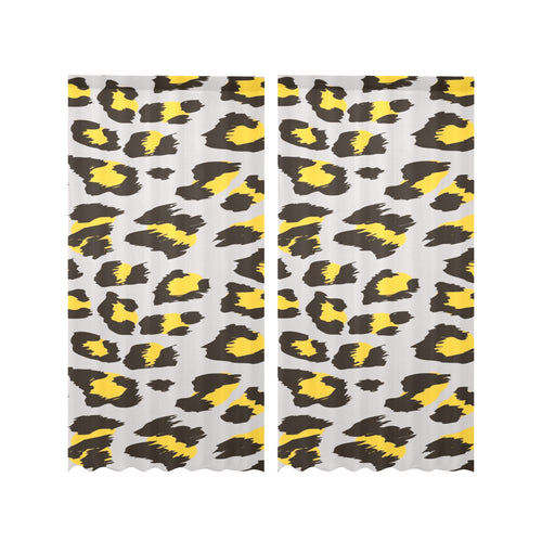 Gray Leopard print pattern Gauze Curtain
