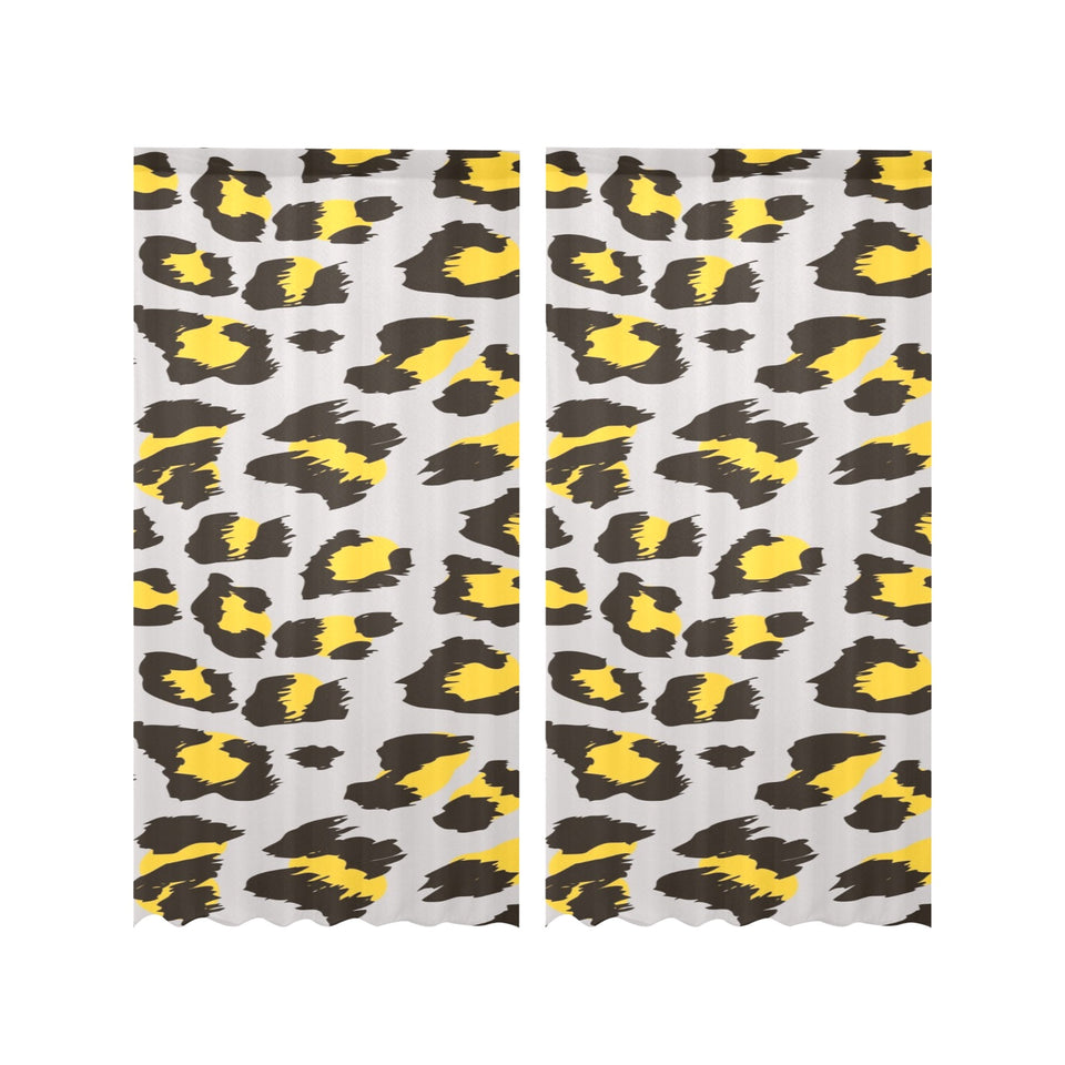 Gray Leopard print pattern Gauze Curtain