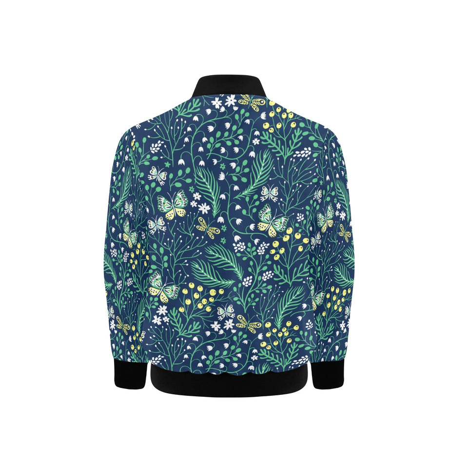 butterfly leaves pattern Kids' Boys' Girls' Bomber Jacket