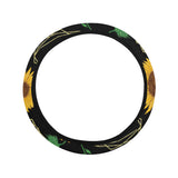 sunflower golden polygonal shapes Car Steering Wheel Cover