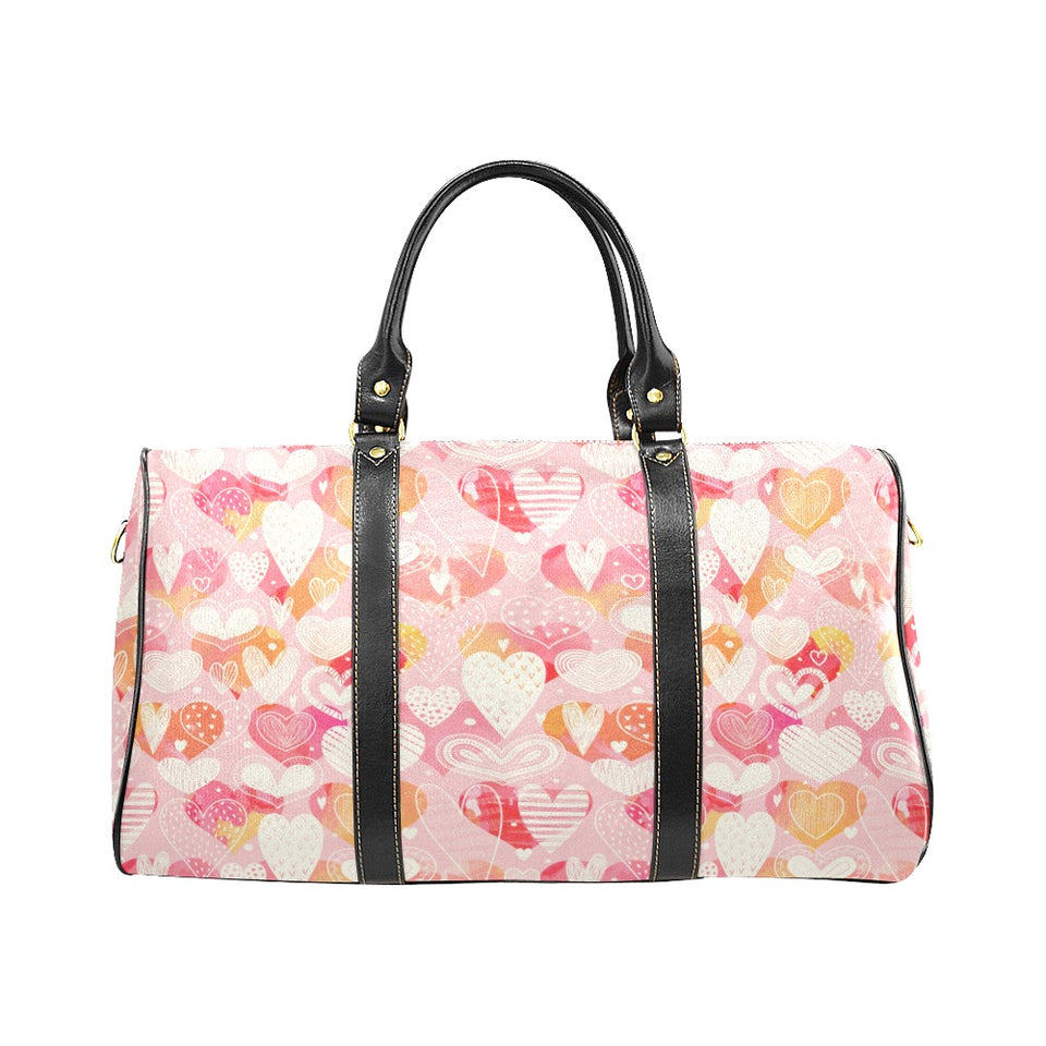 Hand drawn heart design pattern Travel Bag