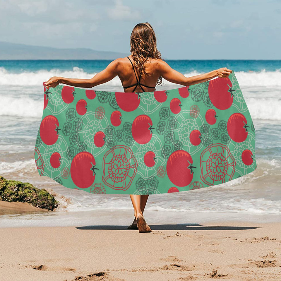 Tomato design pattern Beach Towel