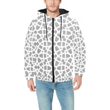 arabic gray pattern Men's Padded Hooded Jacket
