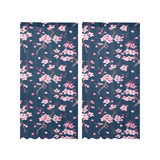 Pink sakura cherry blossom blue background Gauze Curtain