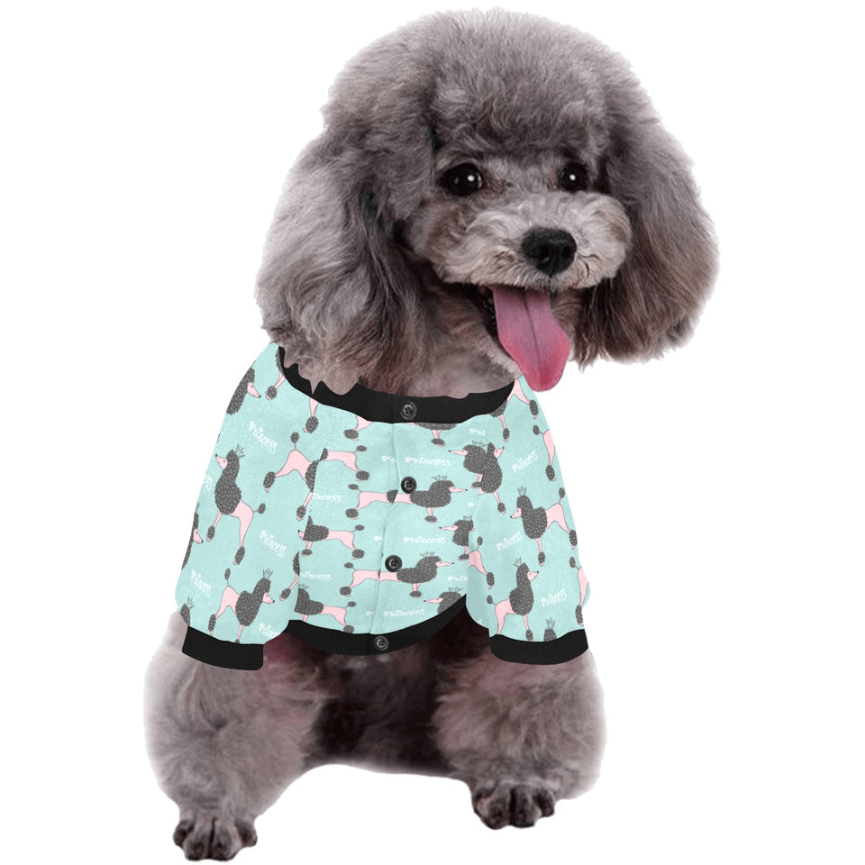 poodle dog green background All Over Print Pet Dog Round Neck Fuzzy Shirt