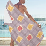 Bread Toast Pattern Print Design 05 Beach Towel