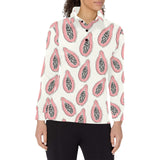 papaya pattern Women's Long Sleeve Polo Shirt