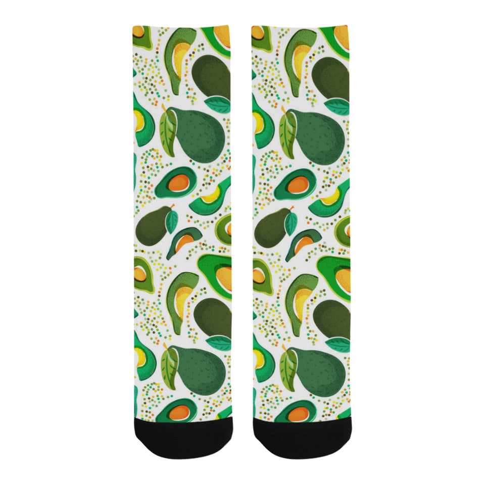 Avocado design pattern Crew Socks