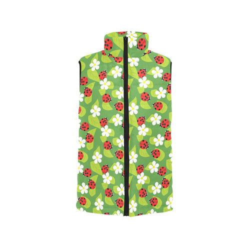 Ladybug Pattern Print Design 01 Men's Padded Vest
