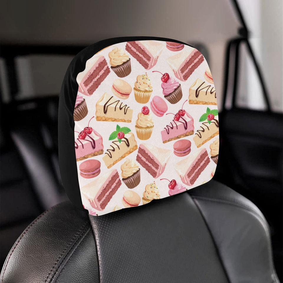Cake cupcake sweets pattern Car Headrest Cover