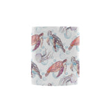 Watercolor sea turtle jellyfish pattern Morphing Mug Heat Changing Mug