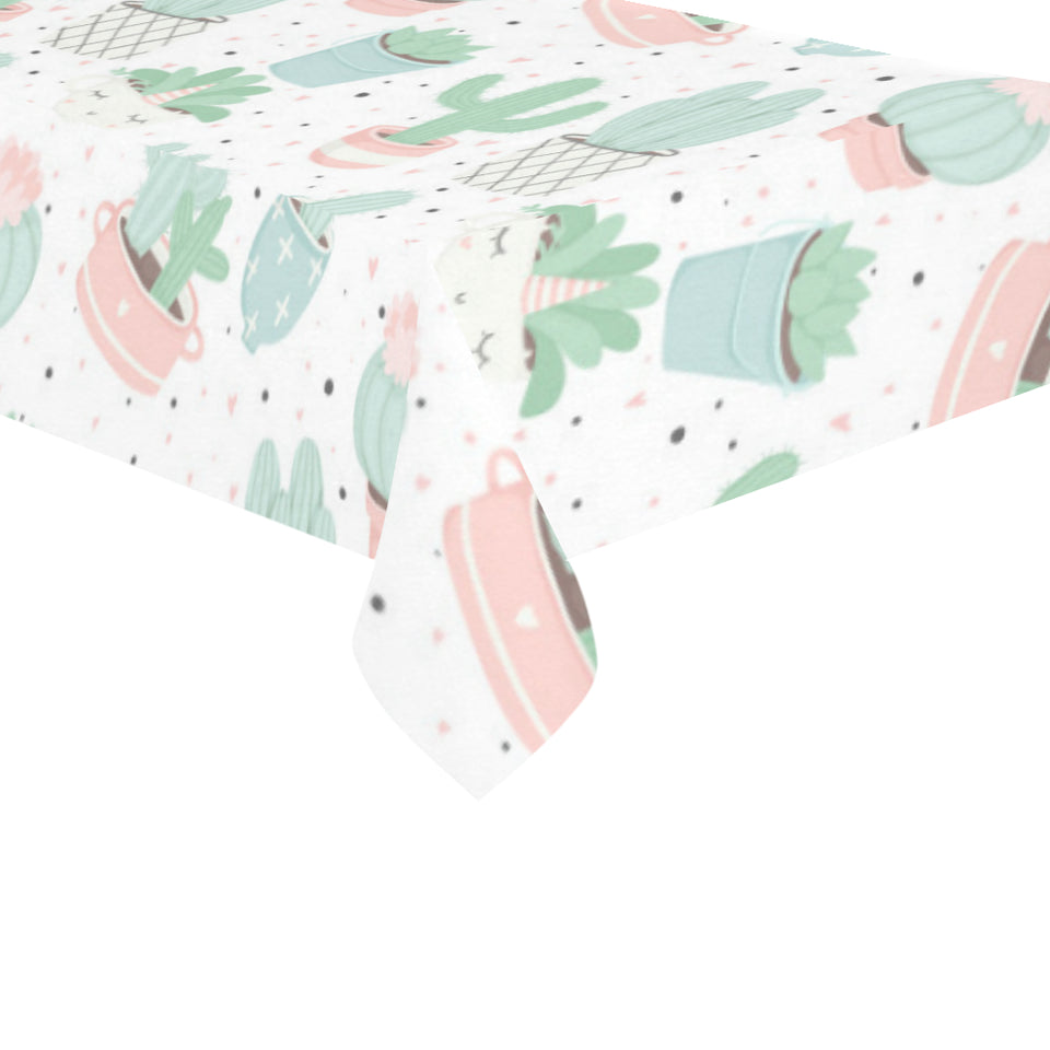 Pastel color cactus pattern Tablecloth
