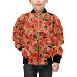 Fire flame pattern Kids' Boys' Girls' Bomber Jacket
