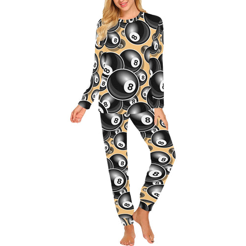 Billiard Ball Pattern Print Design 04 Women's All Over Print Pajama Set