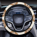 Lion Pattern Print Design 01 Car Steering Wheel Cover