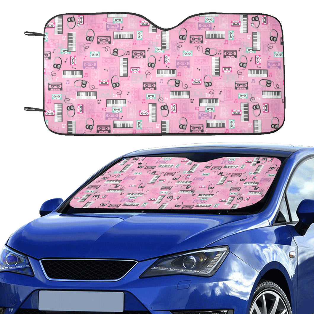 Piano Pattern Print Design 01 Car Sun Shade