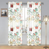Bicycle Pattern Print Design 05 Gauze Curtain