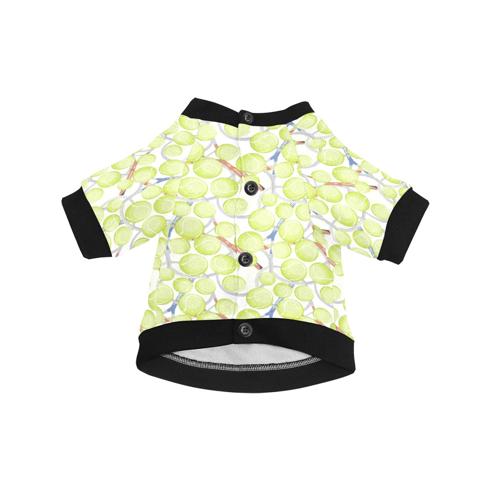 Tennis Pattern Print Design 01 All Over Print Pet Dog Round Neck Fuzzy Shirt