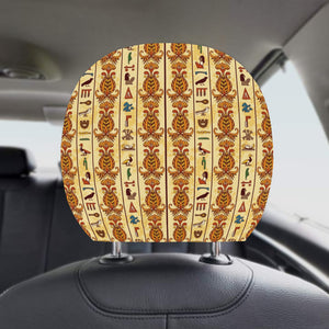 Egypt Hieroglyphics Pattern Print Design 04 Car Headrest Cover