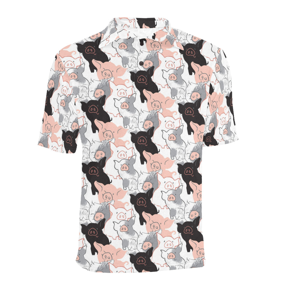 Pig Pattern Print Design 05 Men's All Over Print Polo Shirt