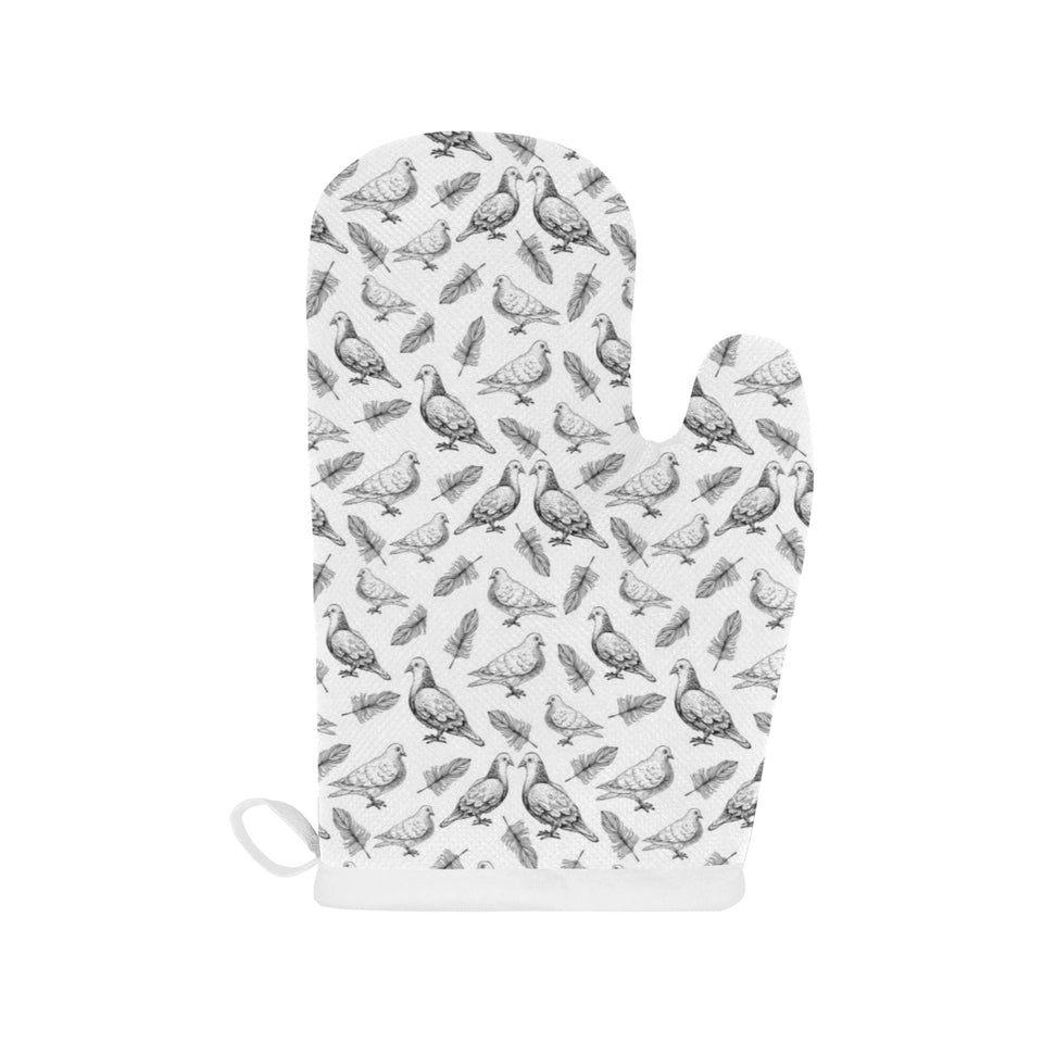 Pigeon Pattern Print Design 05 Heat Resistant Oven Mitts