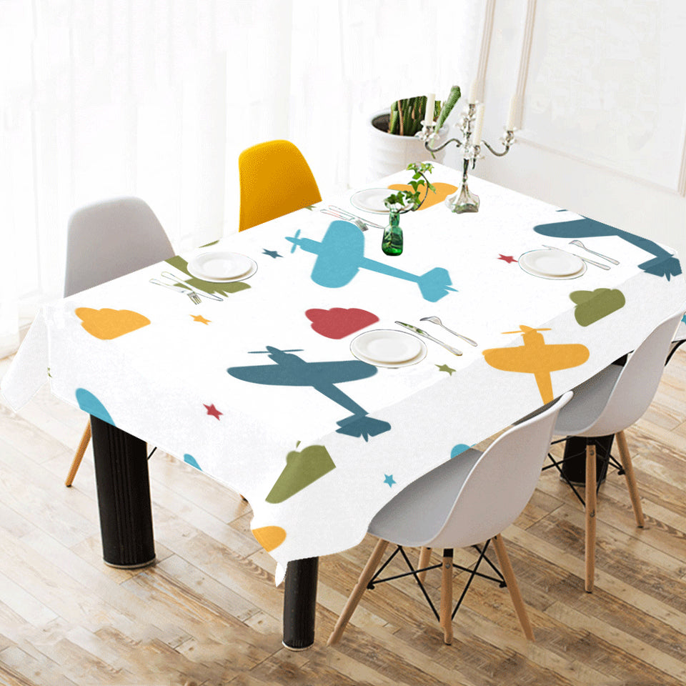 Airplane star cloud colorful Tablecloth