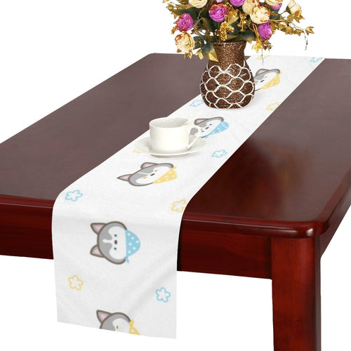 Cute Siberian Husky pattern Table Runner