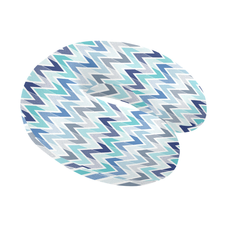zigzag  chevron blue pattern U-Shaped Travel Neck Pillow